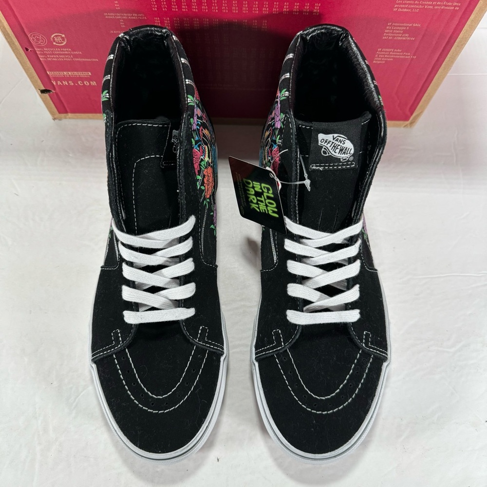 Vans Sk8-Hi Dia De Los Muertos Day Of The Dead Black Sneakers Men Size 10 - Picture 2 of 12